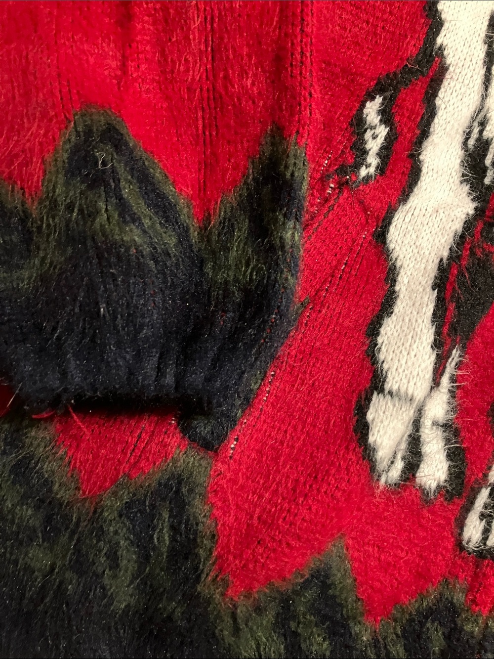 Red Buffalo Graphic Wool Zip-Up Hooded Sweater - Picture 2 of 11